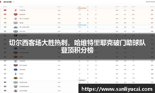 切尔西客场大胜热刺，哈维特里耶克破门助球队登顶积分榜