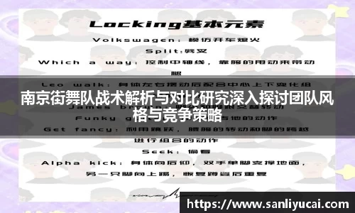 南京街舞队战术解析与对比研究深入探讨团队风格与竞争策略